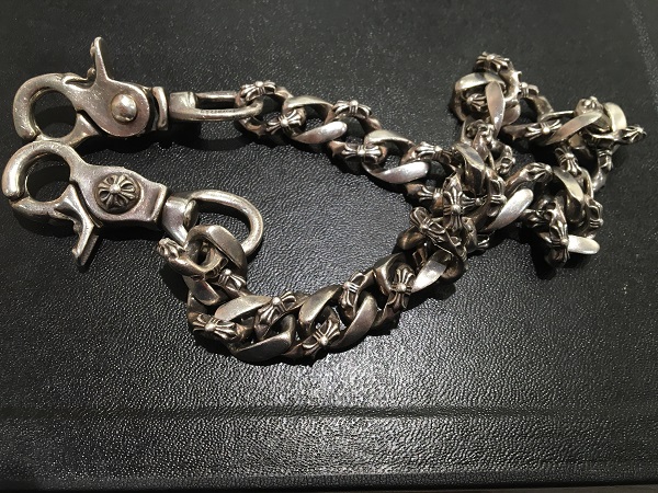 クロムハーツ　ウォレットチェーン　ご注意　コマ抜きしてあります クロムハーツ】ウォレットチェーンのコマ増し修理 – シルバー